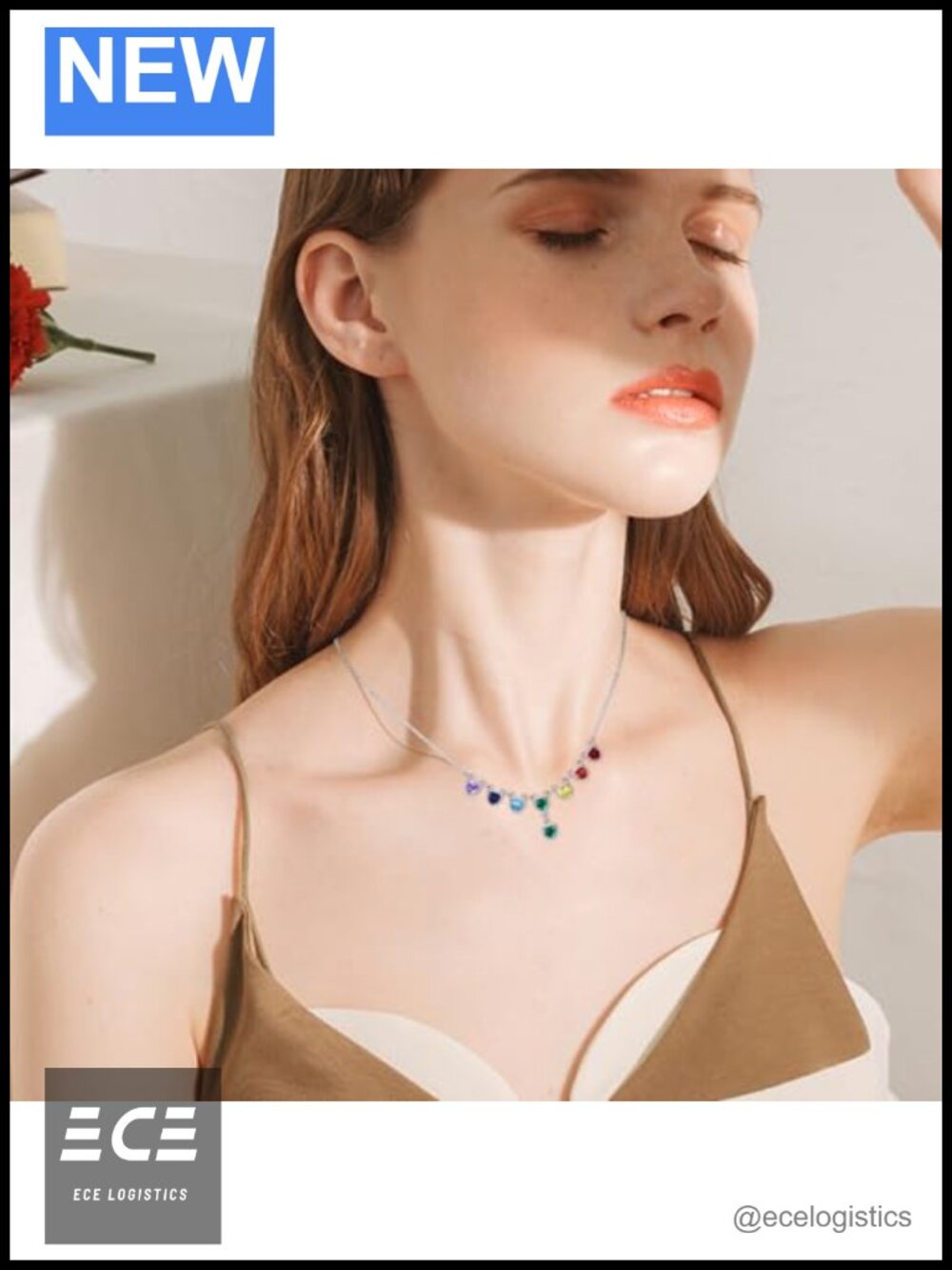 Sterling Silver Chakra Choker Necklace Cubic Zirconia 18+2 Inches - Picture 3 of 6